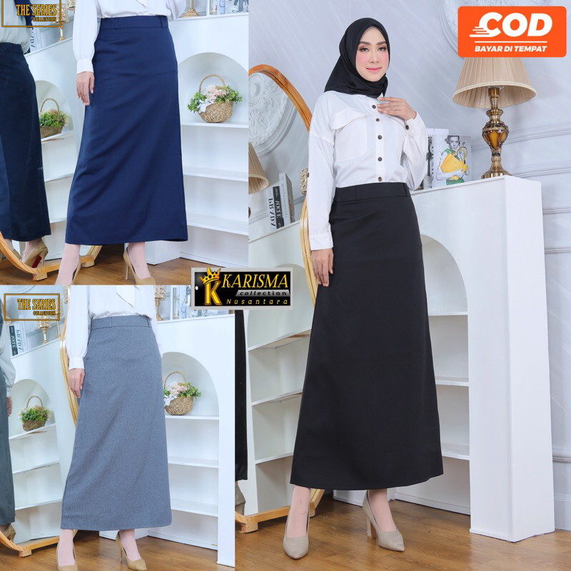 Rok Kerja Panjang Hitam Rok A Line Bahan Formal Kantor Rok A line rok formal Rok ospek Rok magang Ro