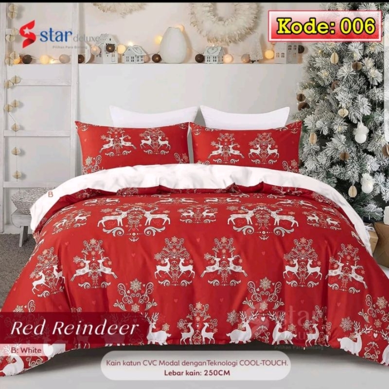 Sprei Homemade Motif NATAL SANTA Katun Halus