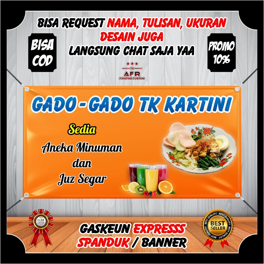 Banner Jualan Gado Gado Spanduk Makanan Gado Gado Banner Backdrop Gado Gado Berkualitas