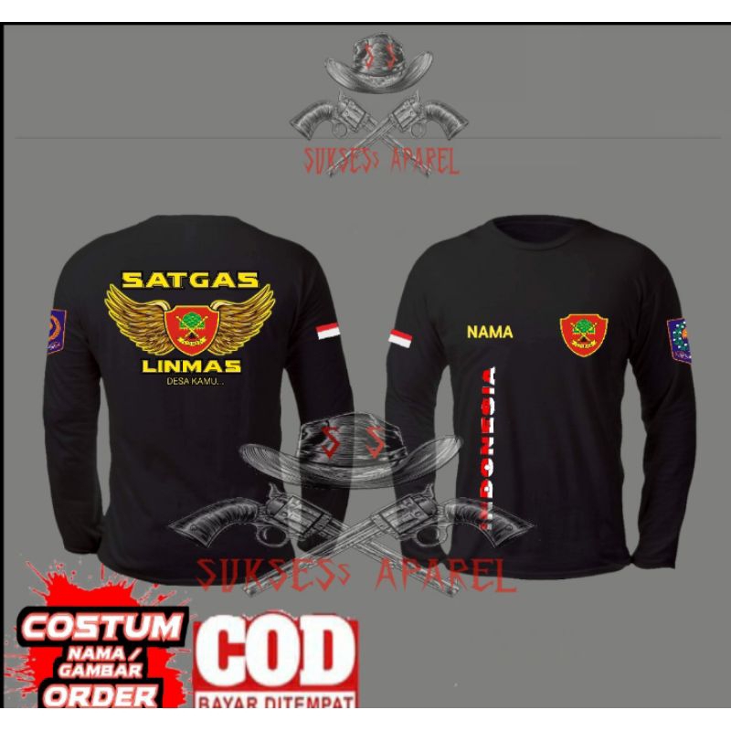 kaos satgas linmas lengan panjang/linmas