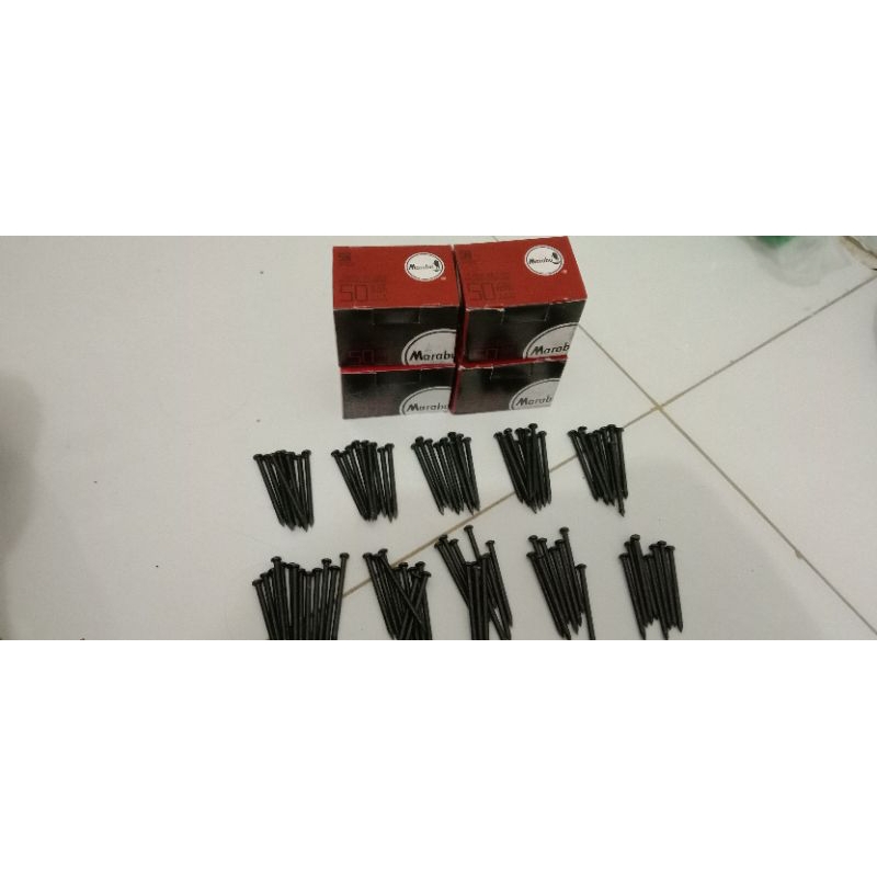 paku beton marabu hitam 5cm(100pcs)paku beton hitam marabu 5cm