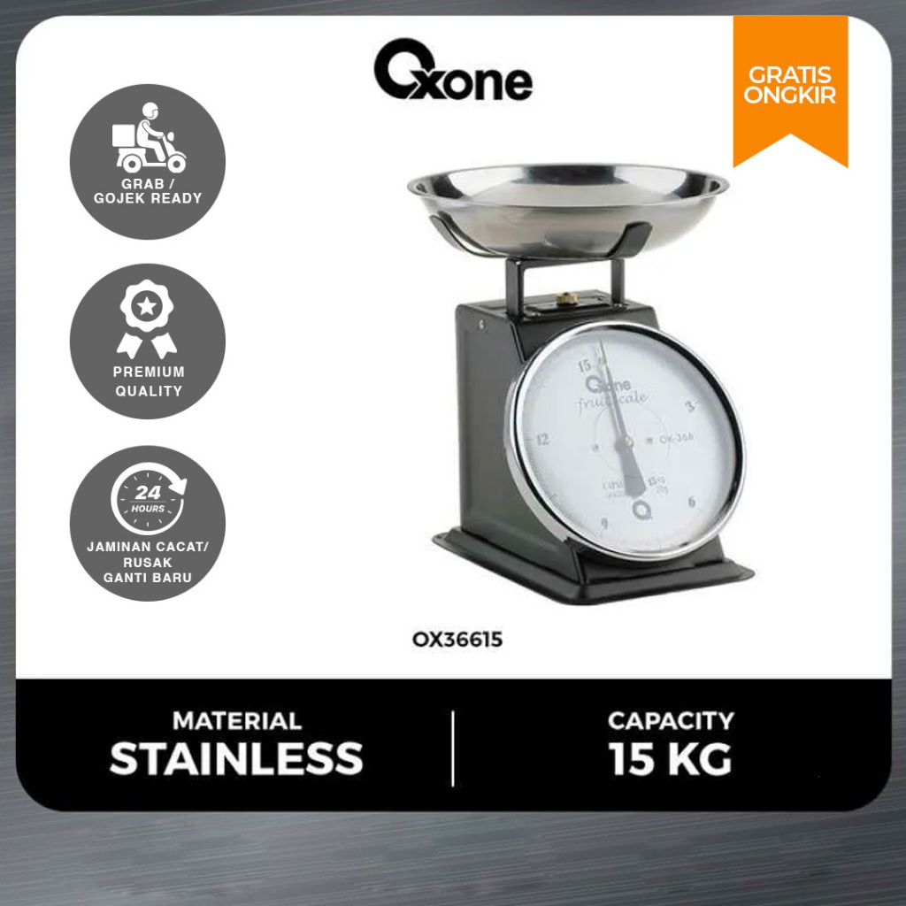 Oxone OX36615 Timbangan Dapur 15 KG / Stainless steel/New Arrival/Terbaru