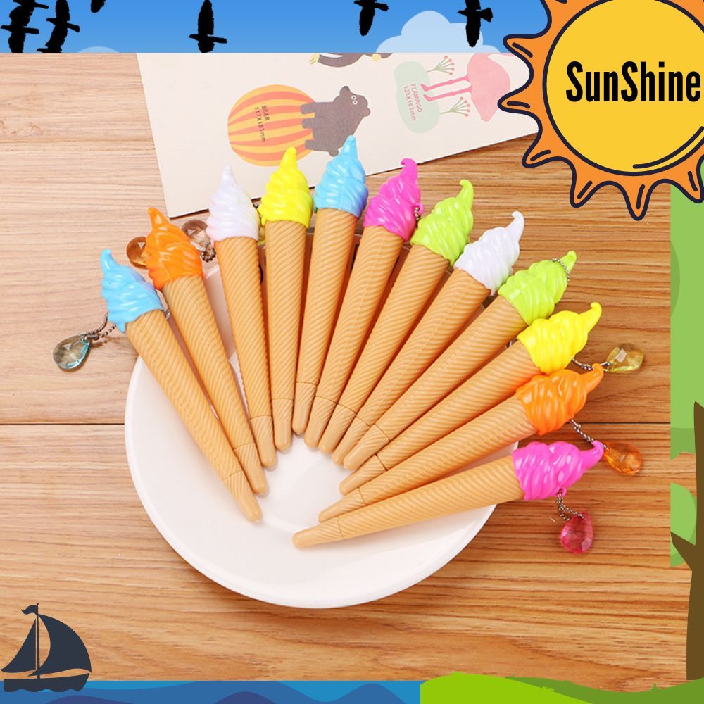 

✨Sunshine Fancy✨ 12 Pcs / SELUSIN Pena / Pulpen Unik Motif Ice Cream S0240