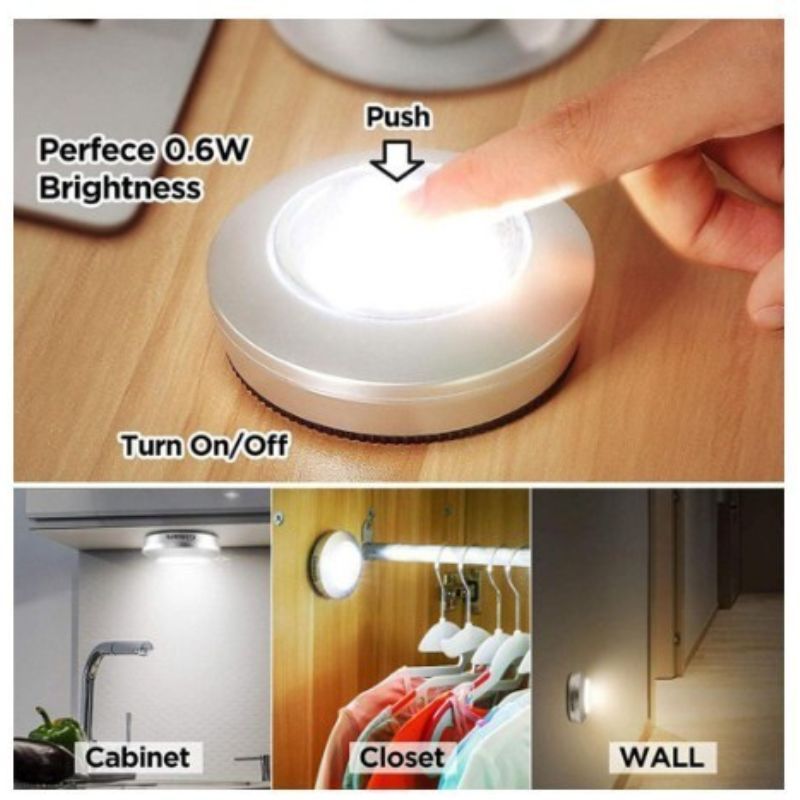 Lampu Tempel LED Dinding Baterai Stick Click Lamp Emergency Serbaguna