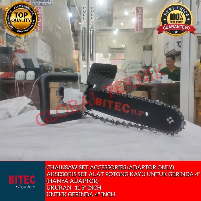 CHAINSAW SET MESIN GERINDA BITEC (ADAPTOR ONLY) POTONG DAHAN KAYU ALAT POTONG KAYU MESIN GERINDA 4"