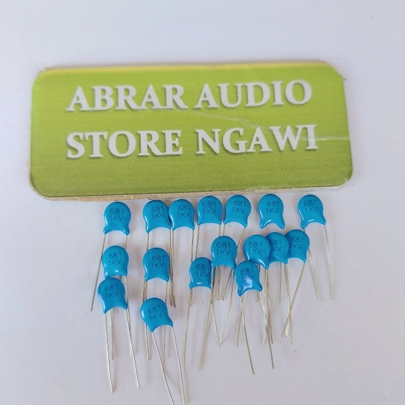 (25 pcs) kapasitor Milar biru Keramik Kapasitor biru 2kv 100pf 102pf 103pf 150pf 220pf 222pf 330pf 4