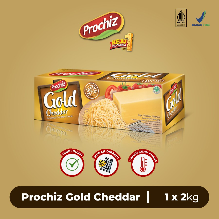 

PROCHIZ GOLD CHEDDAR KEJU KEMASAN 2 KG