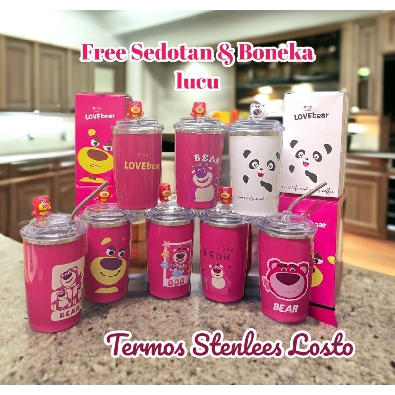 Termos Tumblr Stainless Lotso FREE Sedotan
