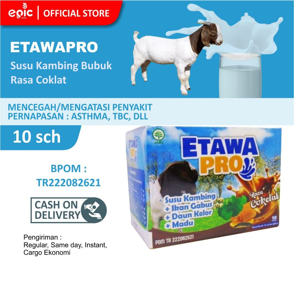 

Epicpicks Susu Kambing Etawapro Rasa Coklat 1 box isi 10 sachet