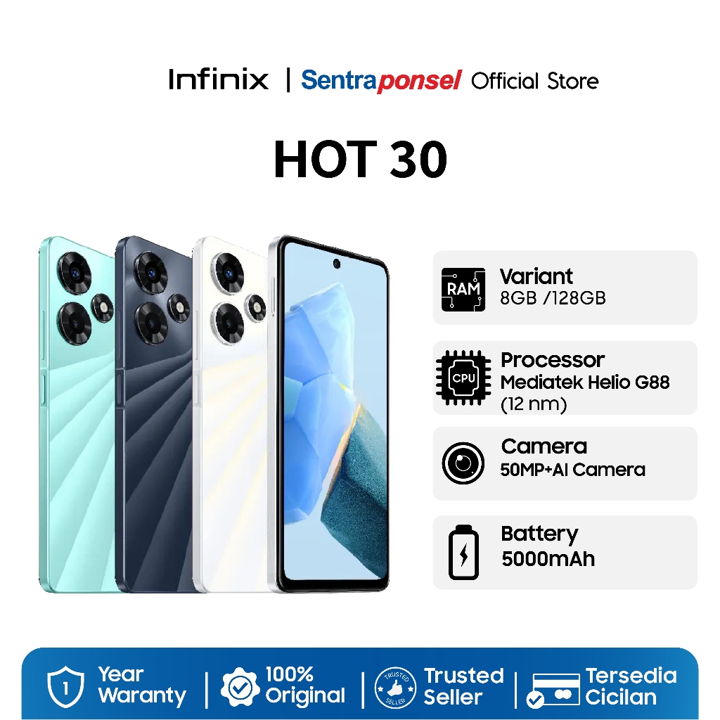 Handphone Infinix HOT 30 4G NFC 8/128GB