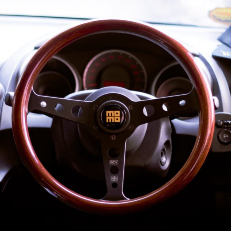 stir racing kayu momo indy wood black spoke steering wheel