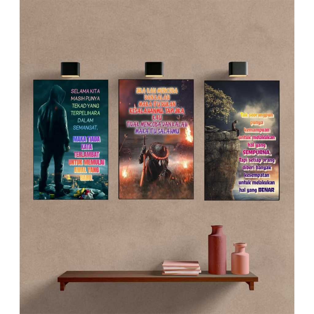 BOMAL....HIASAN DINDING RUANG TAMU MOTIF KATA KATA BIJAK TERBARU/HIASAN DINDING RUANG KAMAR POSTER K