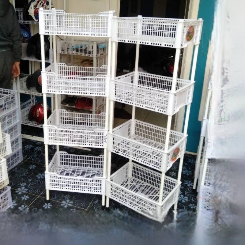 rak susun serbaguna rak susun keranjang buah rak susun jualan rak dagangan murah rak susun 4