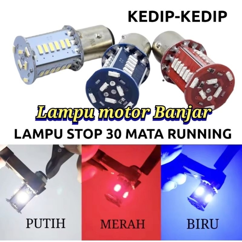Lampu Rem 30 Mata  Lampu Berjalan dan Kedip Bisa Semua Motor Seperti Beat/Vario/Nmax/Mio/Supra/Aerox