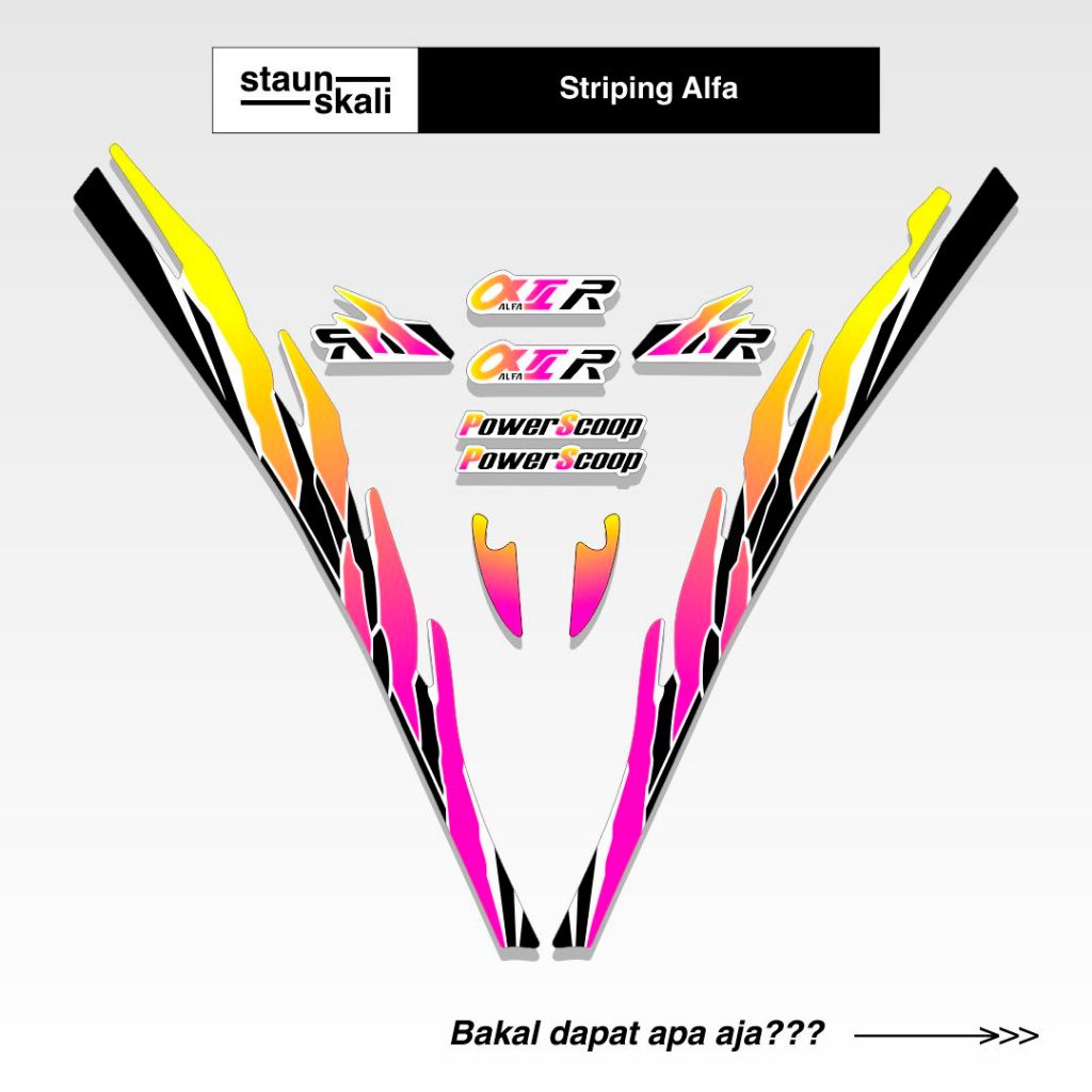 Striping Alfa Yamaha Variasi (4) Malaysia Champ Alpha Original Custom Api 1988 1989 1990 1991 1992 1