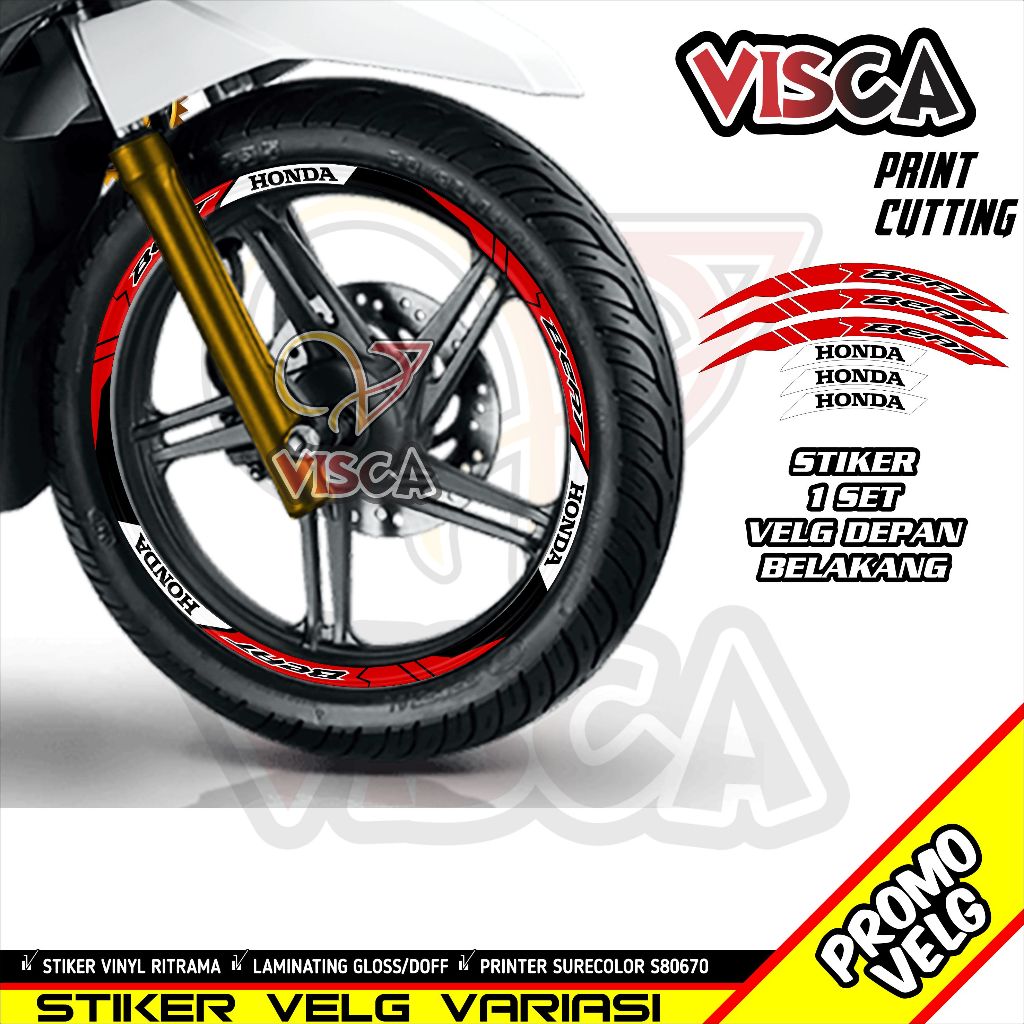 Stiker Velg List Velg Motor Stiker Velg Beat Variasi Beat 4