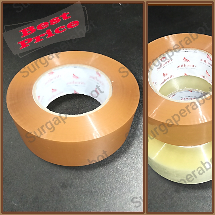 

Lakban Bening Coklat Jumbo 2inch 45mm x 300Yard Solatip Besar Kuat