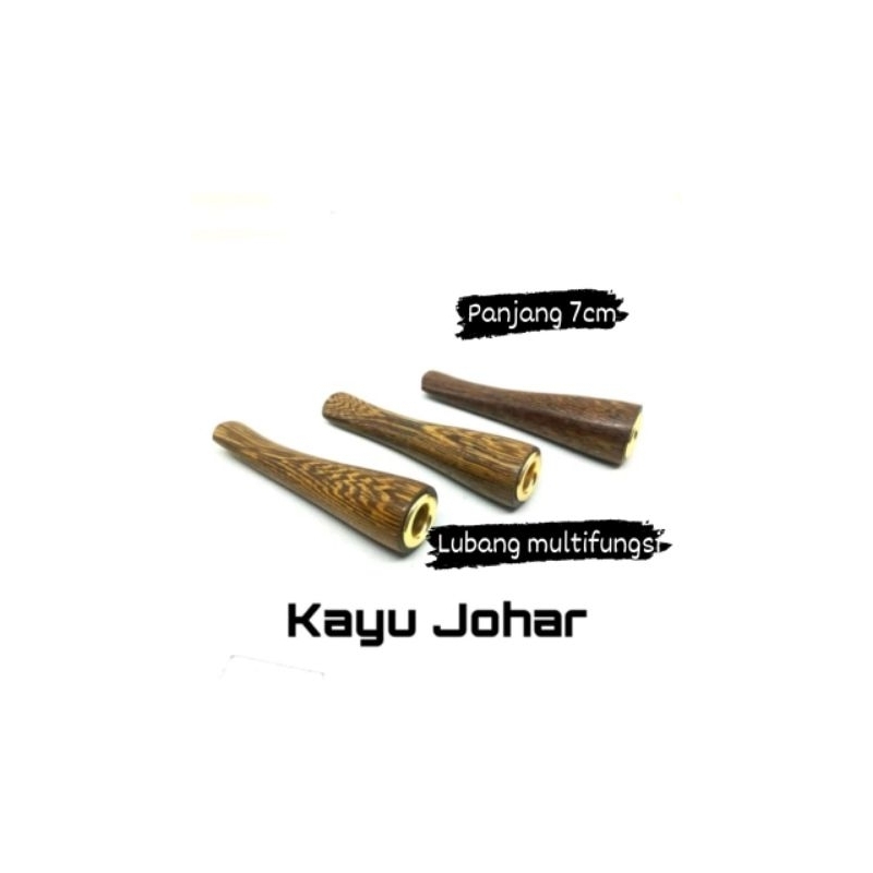once pipa bulat pipa rokok kayu Johar asli bukan gading panjang 7 cm