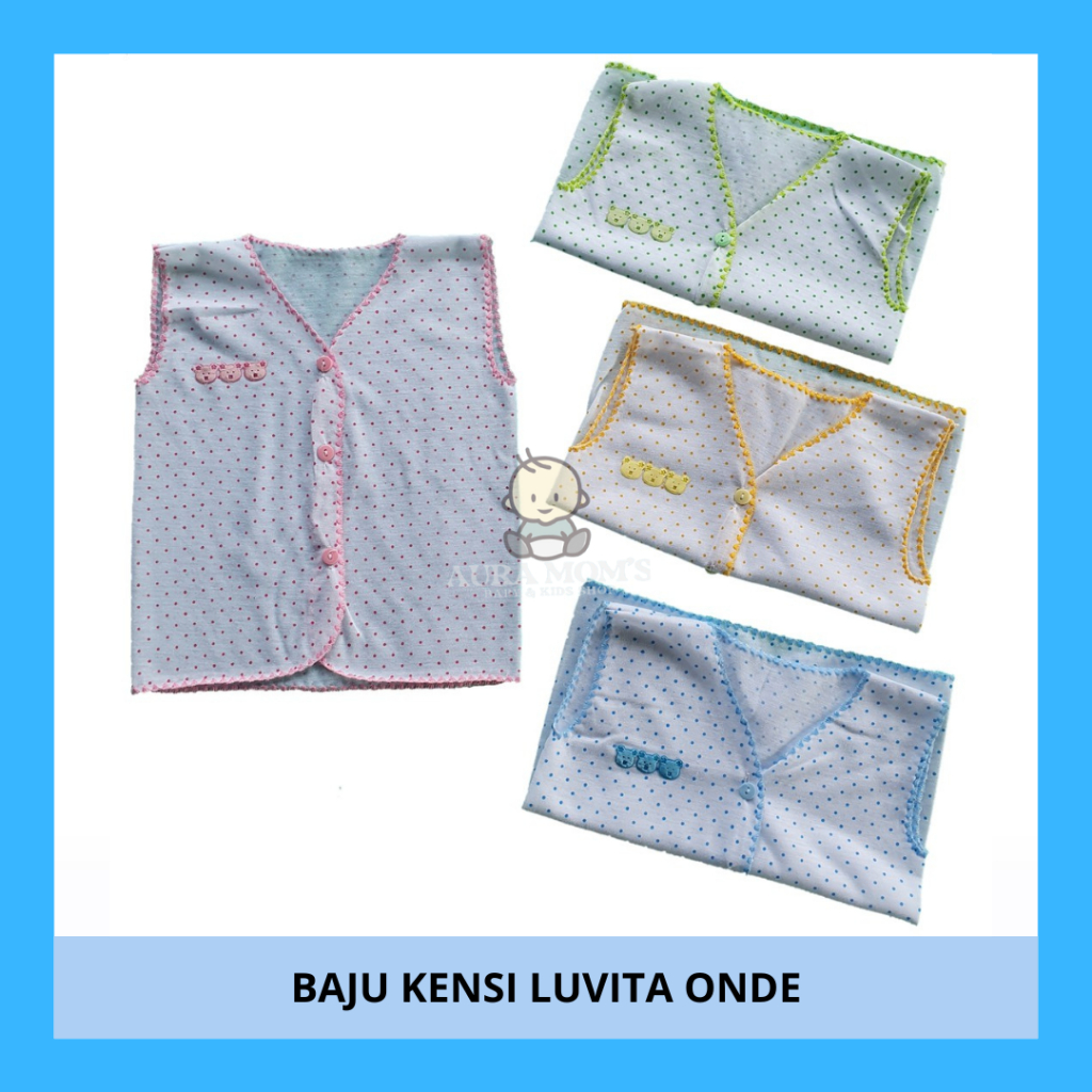 LUVITA - Baju bayi tanpa lengan POLKADOT perlengkapan bayi lahir