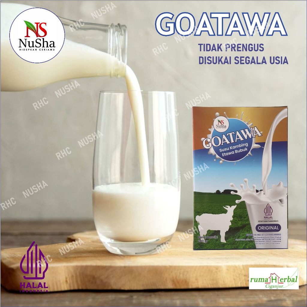 

NUSHA - GOATAWA Susu Bubuk Kambing Etawa Asli