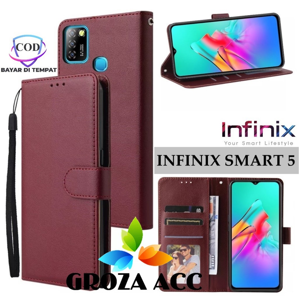 Flip Case INFINIX SMART 5 Case Wallet Kulit Casing Dompet Case Wallet Leather Flip Case INFINIX SMAR