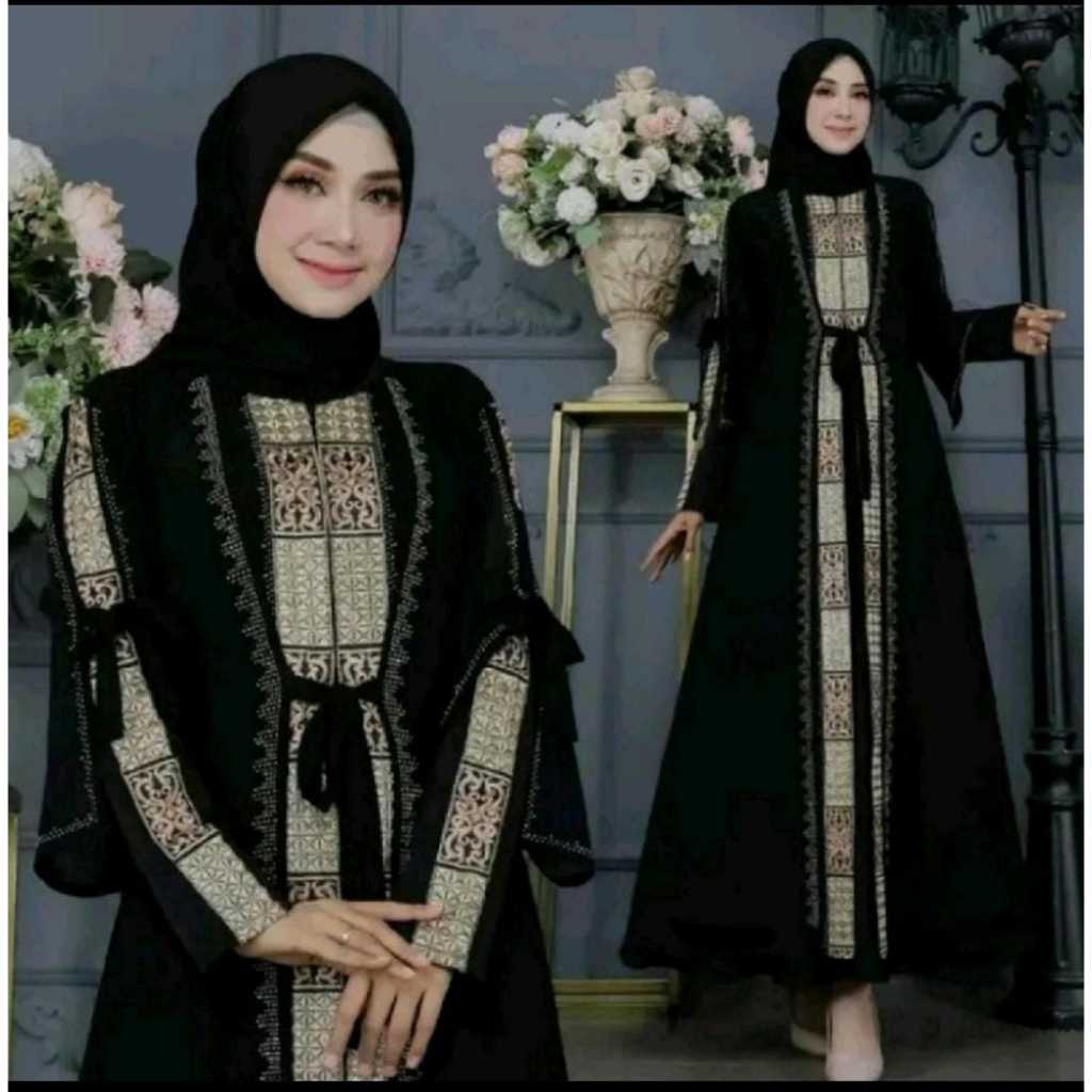 abaya Turkey tali emas, Abaya Turkey Hitam, ABAYA TURKEY bordir Terbaru