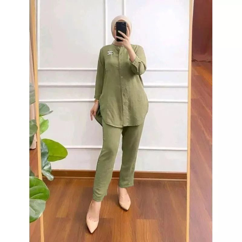 Setelan Crinkle Airflow Setelan Wanita kini