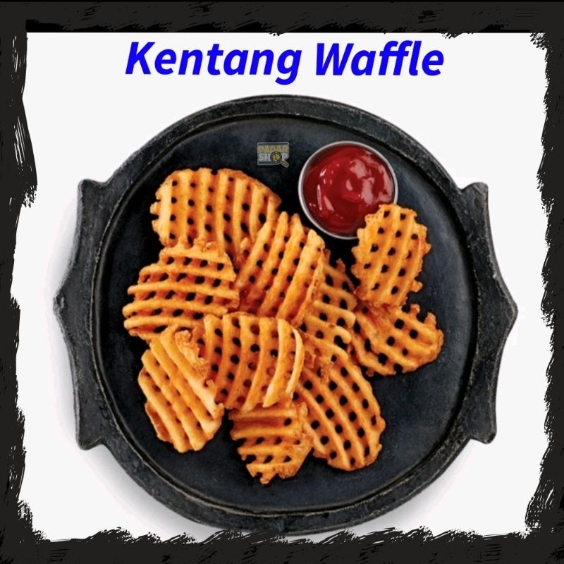 Kentang Waffle / Waffle Fries Skin On