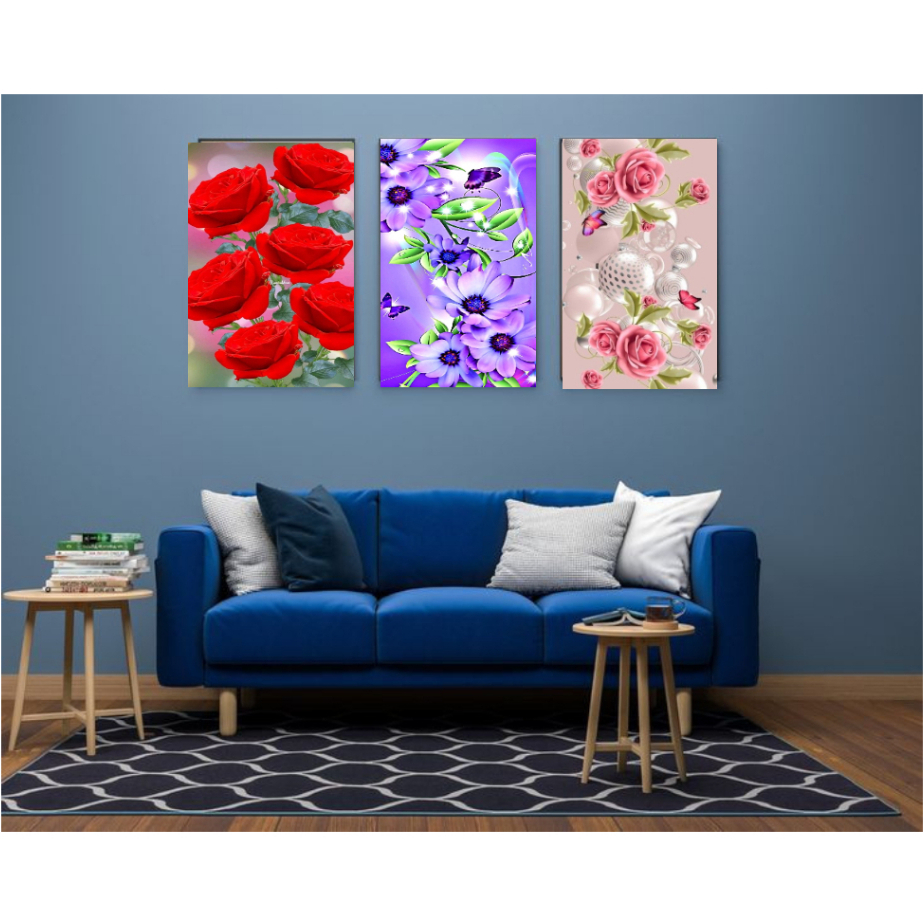 BOMAL....HIASAN DINDING RUANG TAMU MOTIF BUNGA TERLARIS/HIASAN DINDING RUANG KAMAR POSTER KAYU PAPAN