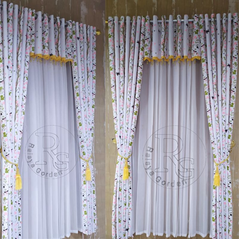 Gorden Satu Set lengkap dengan Poni Gorden satu set Jendela dan Pintu