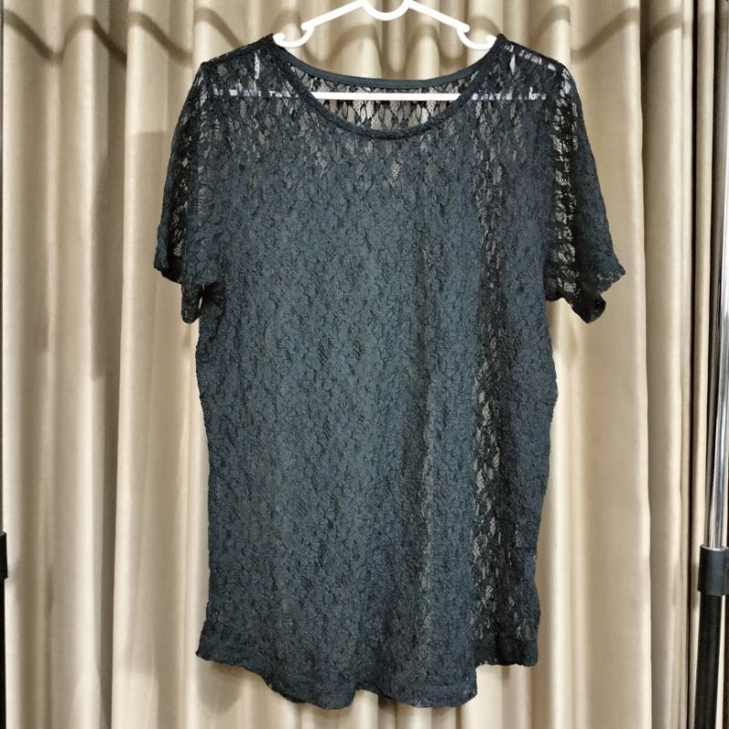 Atasan wanita brokat hitam premium - brukat halus - outer