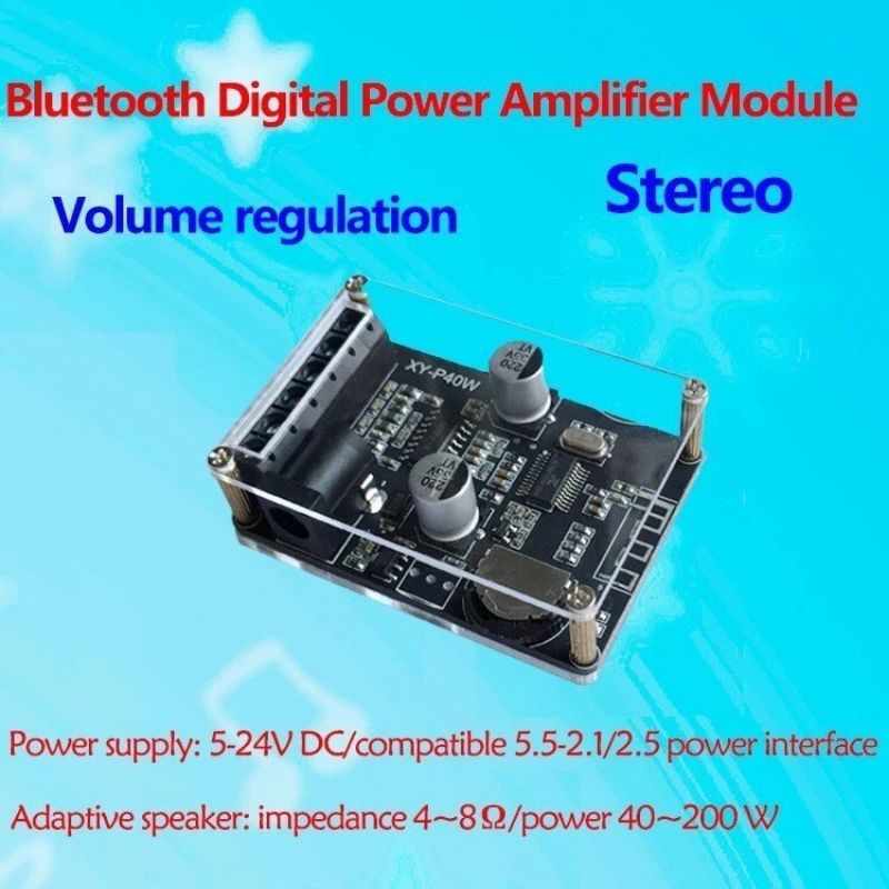 Kit modul amplifier bluetooth 5.0 stereo 2x30 Watt 8-24 volt XY-P15W