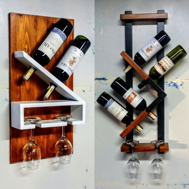 RAK WINE WOODEN WINE RACK RAK DINDING MINUMAN BOTOL