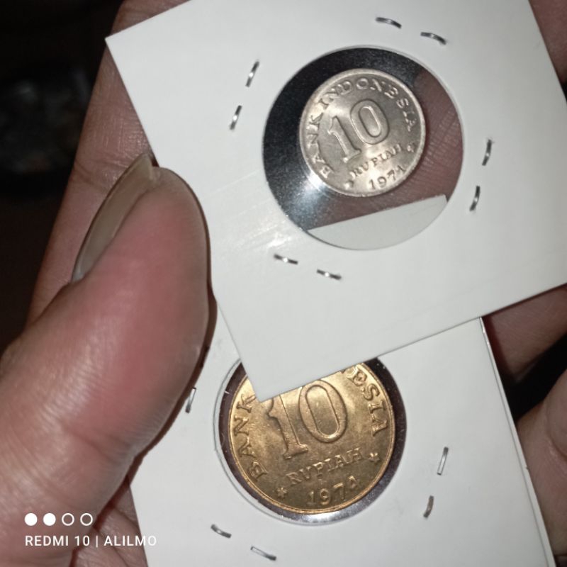 20 rupiah 10+10 uang koin tahun 1971 dan 1974 baru gres asli