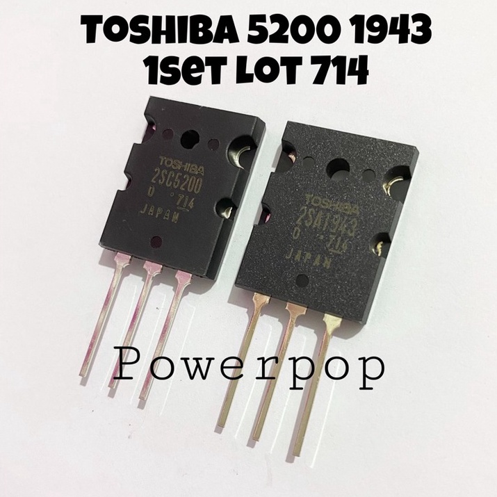 Transistor toshiba 1943/5200 seri 7 original harga per 1set Transistor 5200 sepasang seri 714