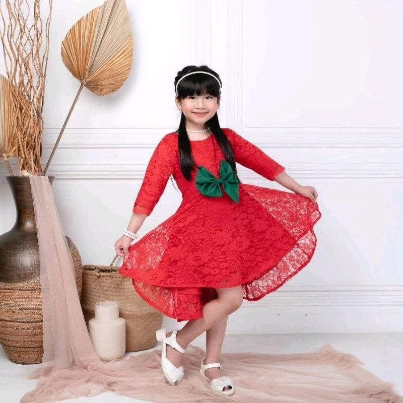 dress anak lucu dress merah couple natal baju natal dress Christmas set family baju keluarga custom 