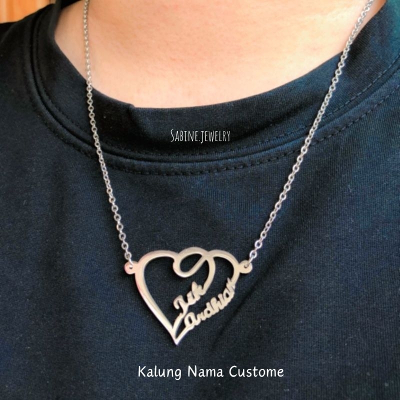 Kalung Nama Titanium Love Couple