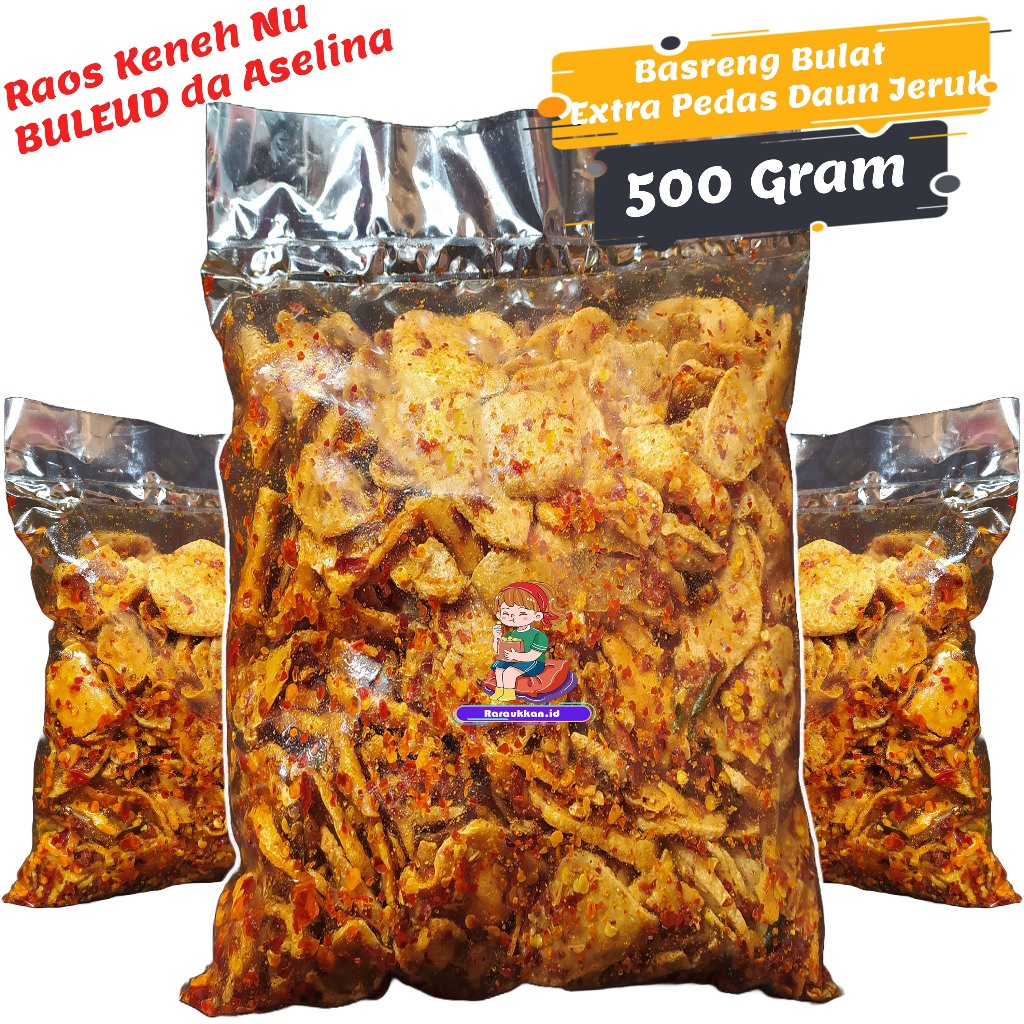 basreng bulat pedas daun jeruk isi 500 gr makanan ringan kering kiloan