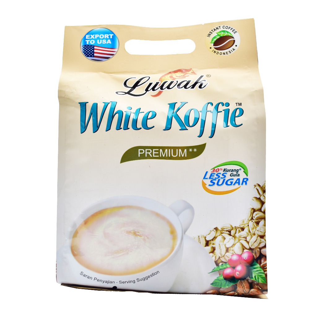 

Kopi Instan Luwak WHITE KOFFIE COFFEE Premium Less Sugar Sedikit Gula 19's