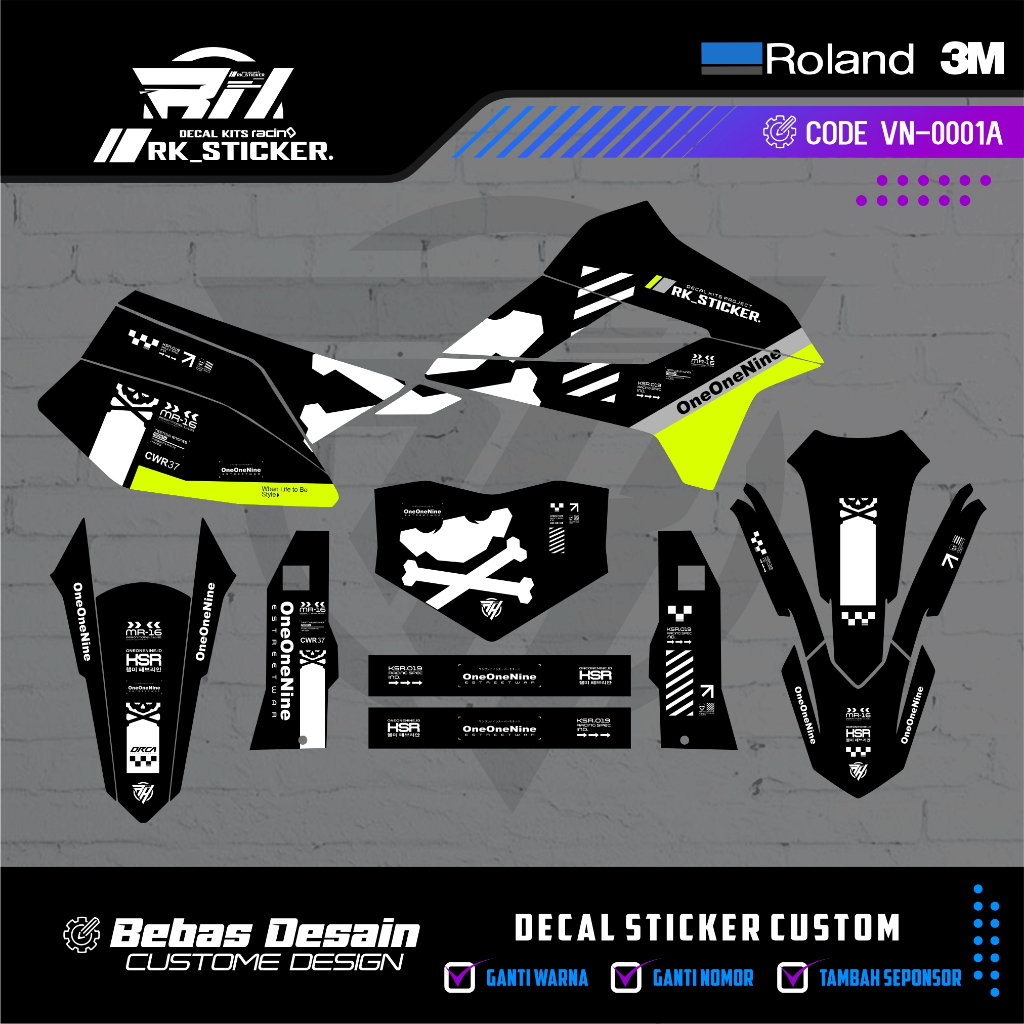 DECAL KLX 250 STRIPING KLX 250 FREE CUSTOME DESIGN