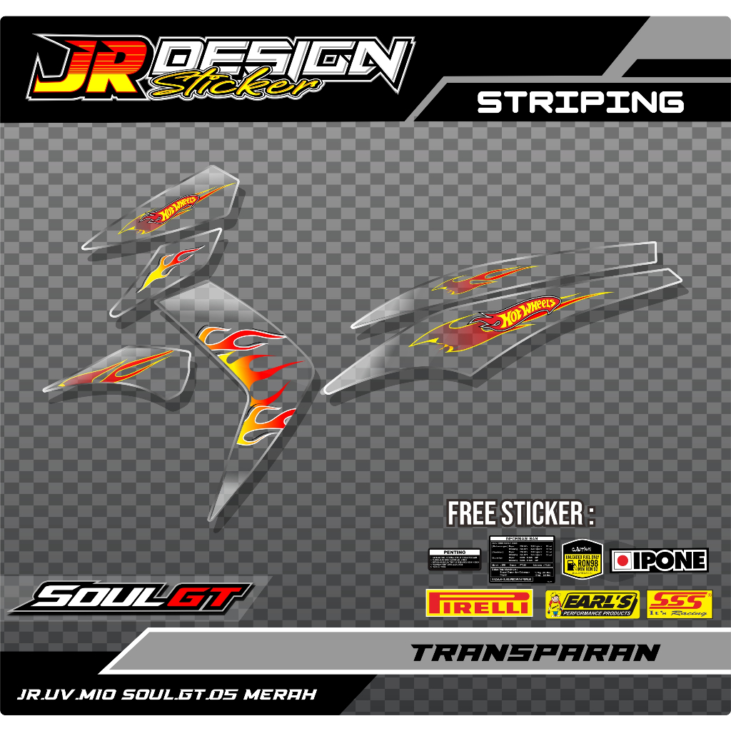 Stiker Transparan Mio Soul GT 115 - Stiker Striping Variasi Mio Soul GT Transparan 005