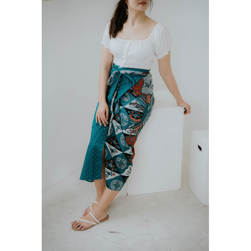 ZzG Rok / Bawahan Kain Batik Casual / Graduation hijau green - Bella
