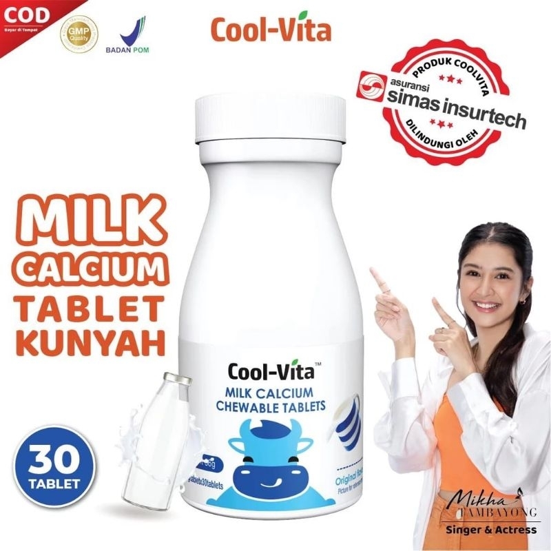 [ ORIGINAL ] COOLVITA MILK CALCIUM CHEWABLE TABLET KUNYAH PENINGGI BADAN