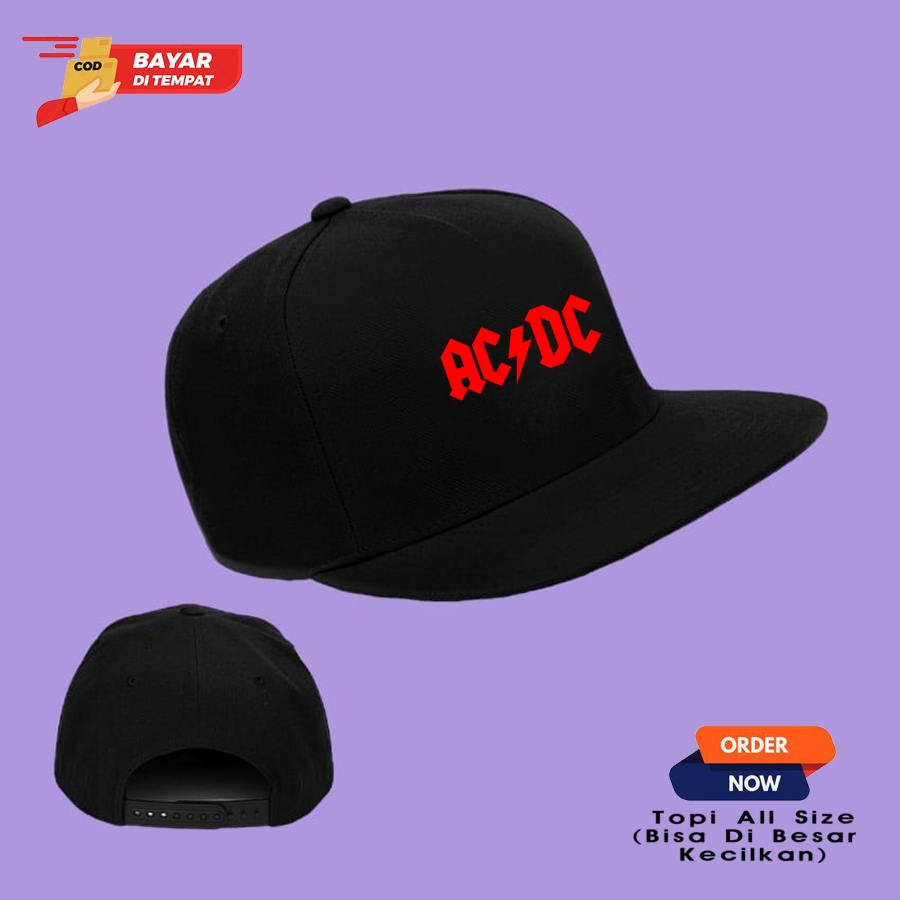 LASTHOPE / TOPI SNAPBACK DISTRO LOGO BAND ACDC BIG  RED