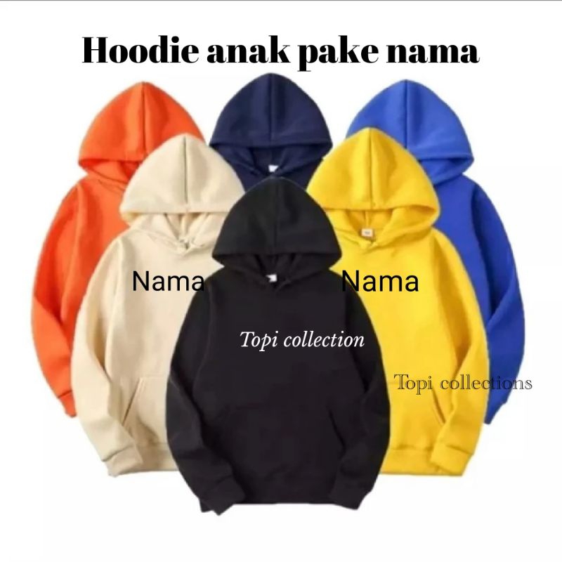 jaket Sweater anak laki laki perempuan pake nama Hoodie anak polos pake nama