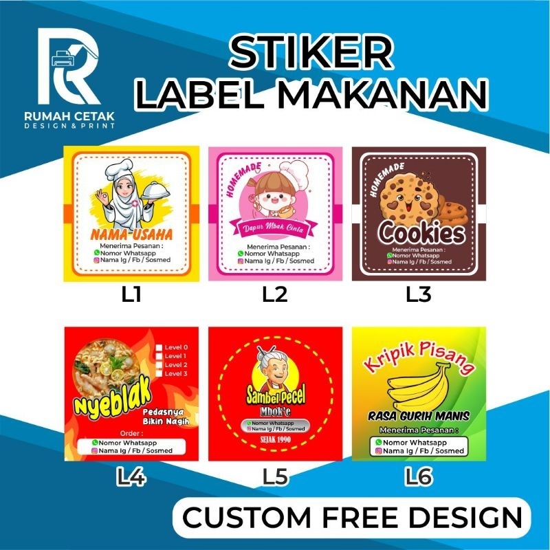 STIKER LABEL MAKANAN / LABEL PRODUK CUSTOM DESAIN