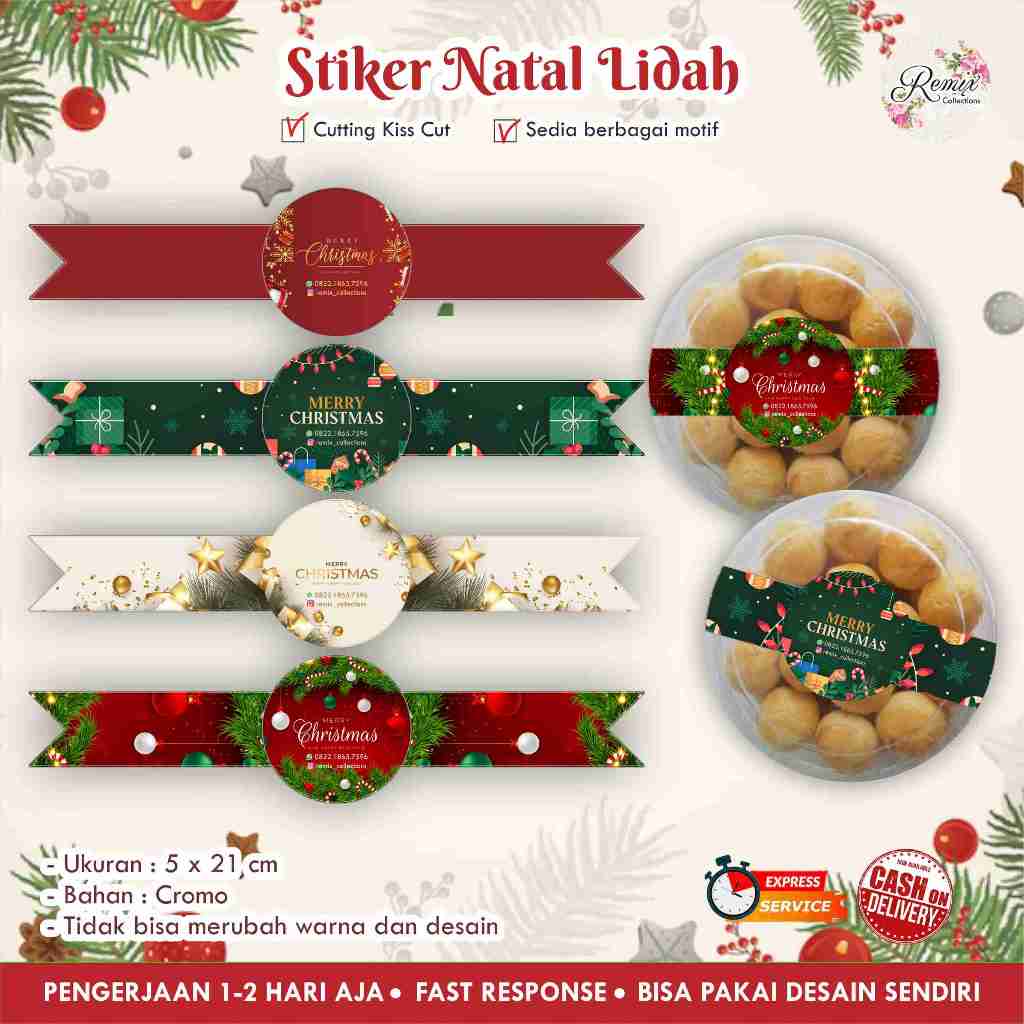 

Stiker Natal Lidah cromo / Christmas / Stiker toples / box / kemasan / Sealed