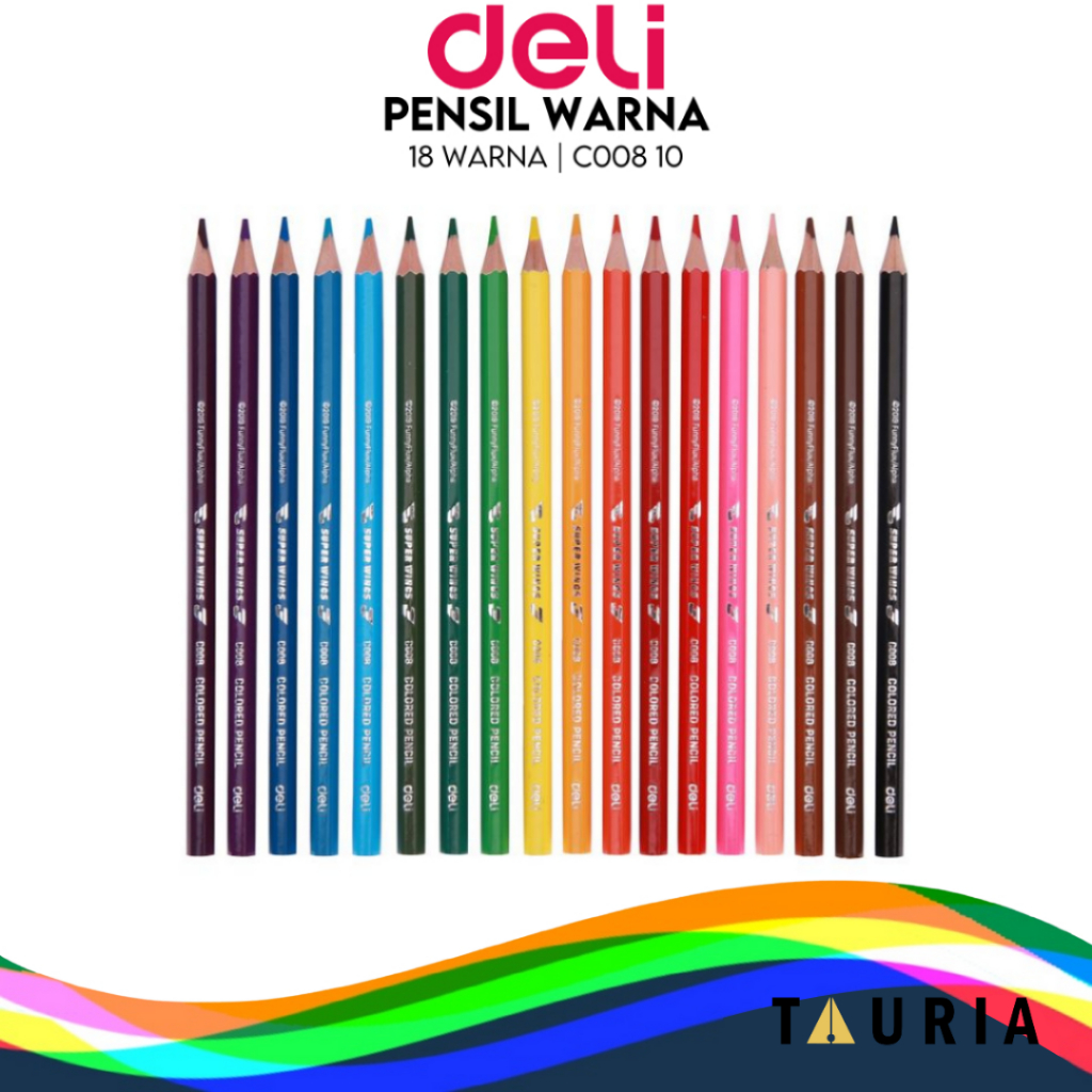 

PENSIL WARNA ANAK DELI 18 WARNA 008-10 COLOUR PENCIL KUALITAS BAGUS