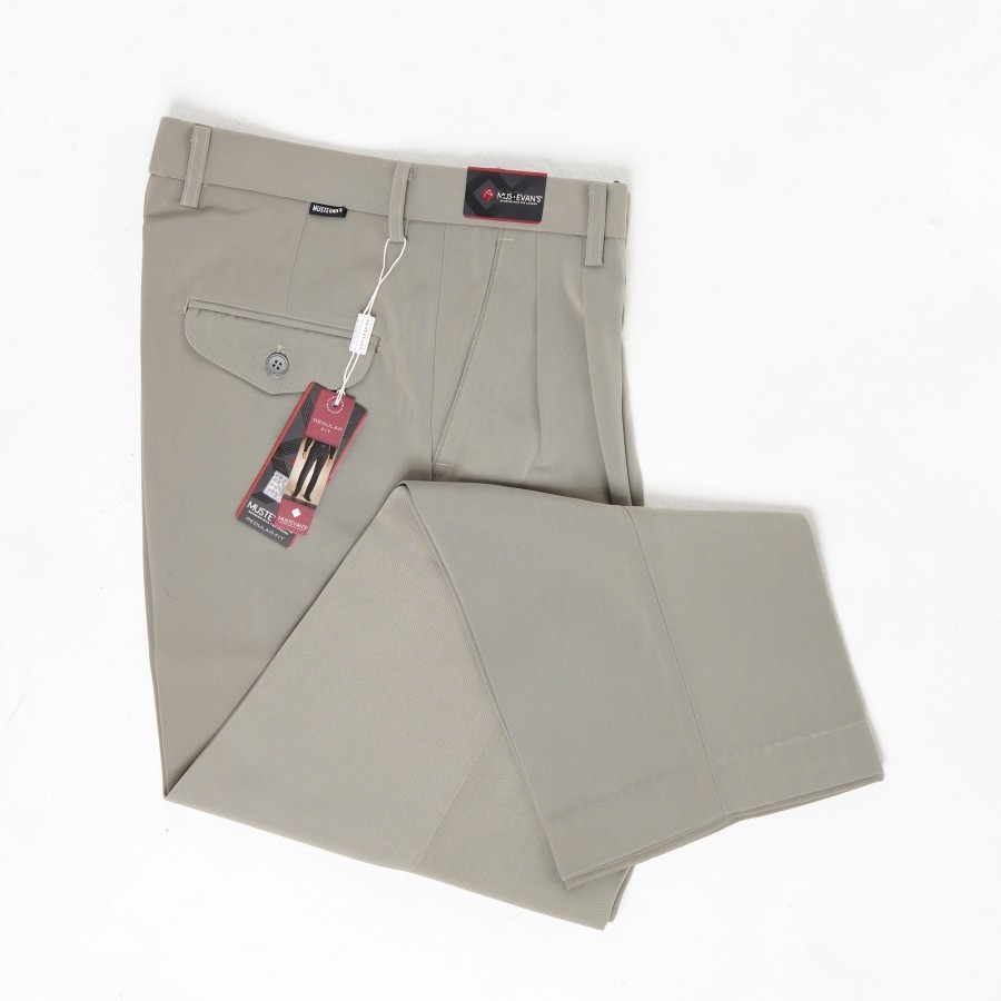 MUSTEVANS CELANA PANJANG FORMAL KERJA KANTOR REMPEL/ PLOY CREAM PRIA