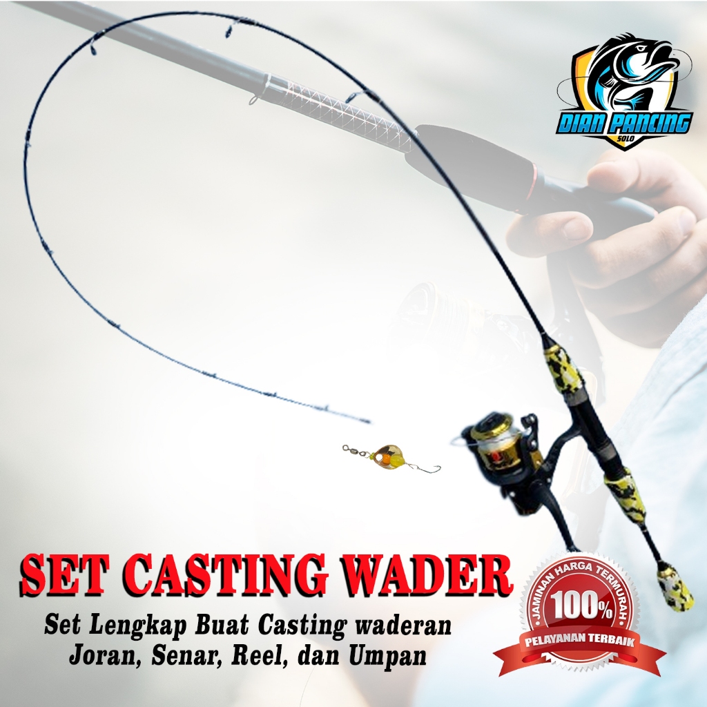 SET JORAN CASTING WADER 120cm Lengkap Dengan Umpan Rayap Reel Pancing Lure